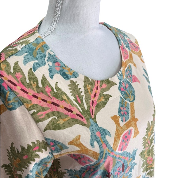 Spartina 449 Coastal Print Dress Medium Peruvian Cotton Boho Beach Resort Dress - Picture 7 of 11